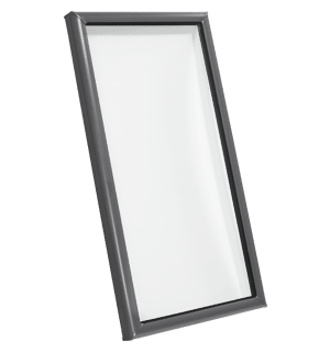 A profile of a fixed VELUX skylight on a transparent background by Wisconsin Sunlight Solutions.