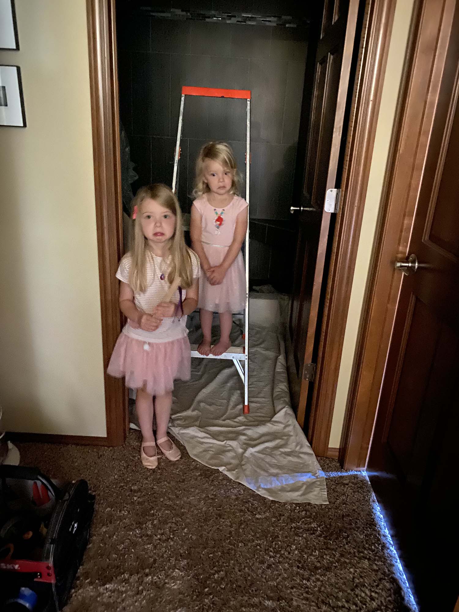 Two young girls are excited to get a new VELUX skylight installed by Wisconsin Sunlight Solutions!